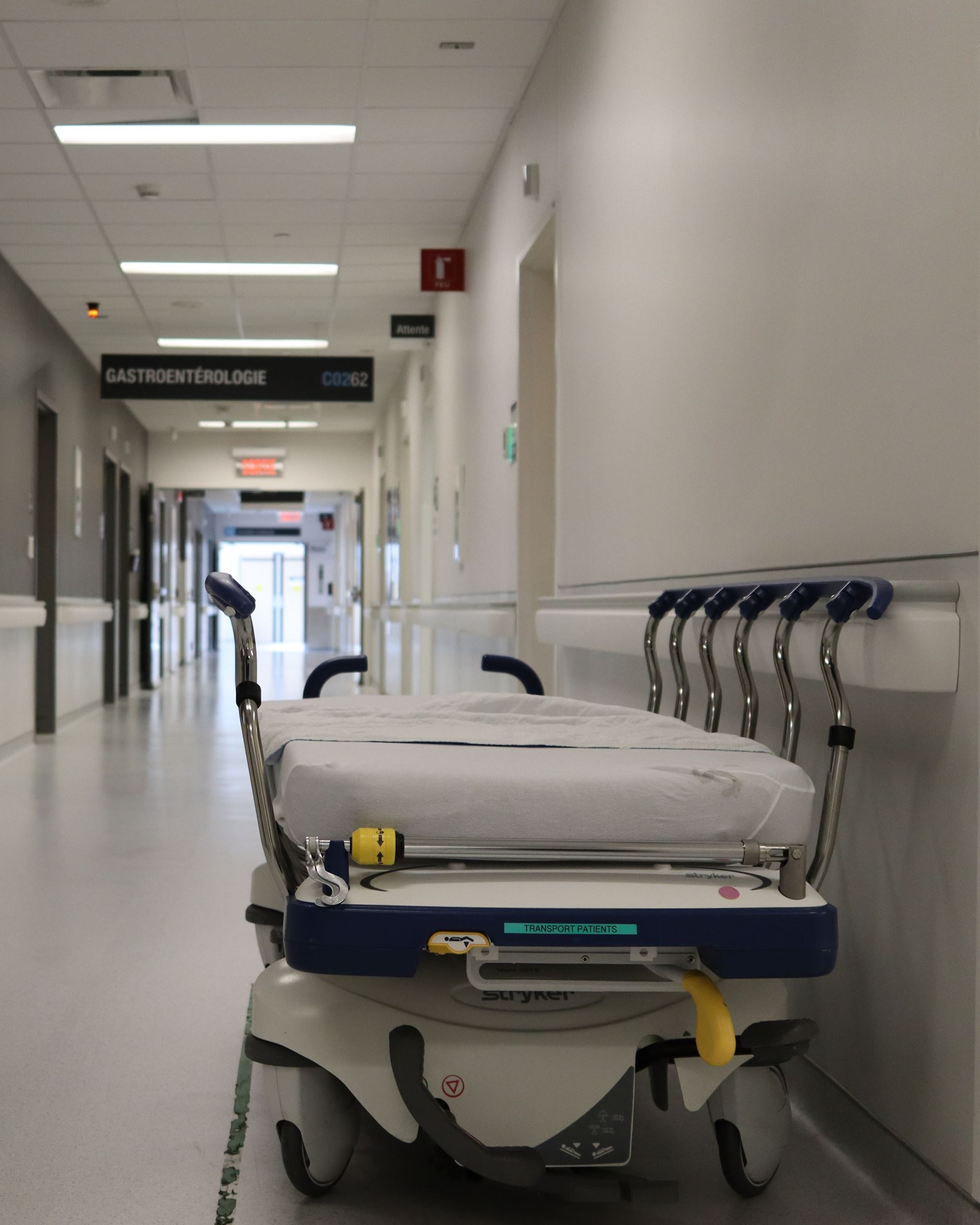 a hospital corridor