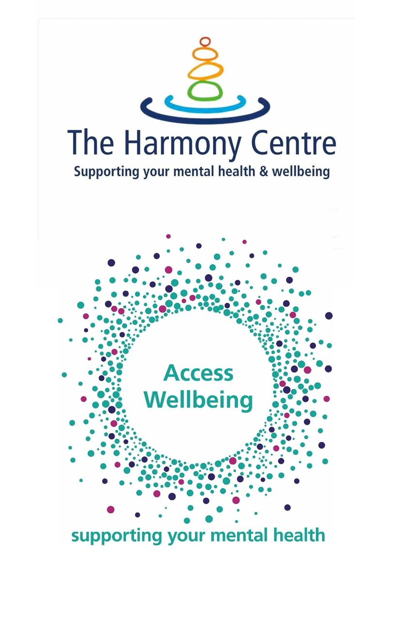 the Harmony Centre and Access Wellbeing logos